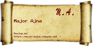 Major Ajna névjegykártya